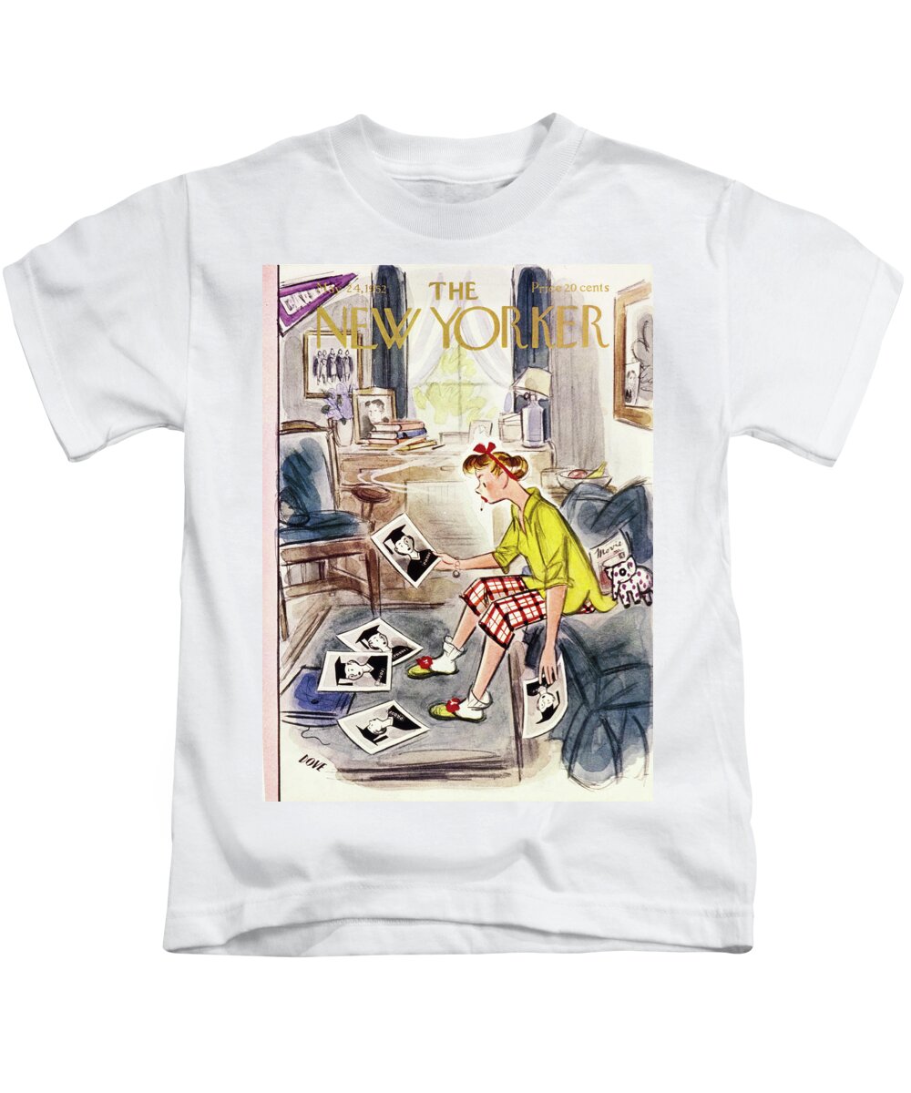 Student Kids T-Shirt featuring the painting New Yorker May 24 1952 by Leonard Dove