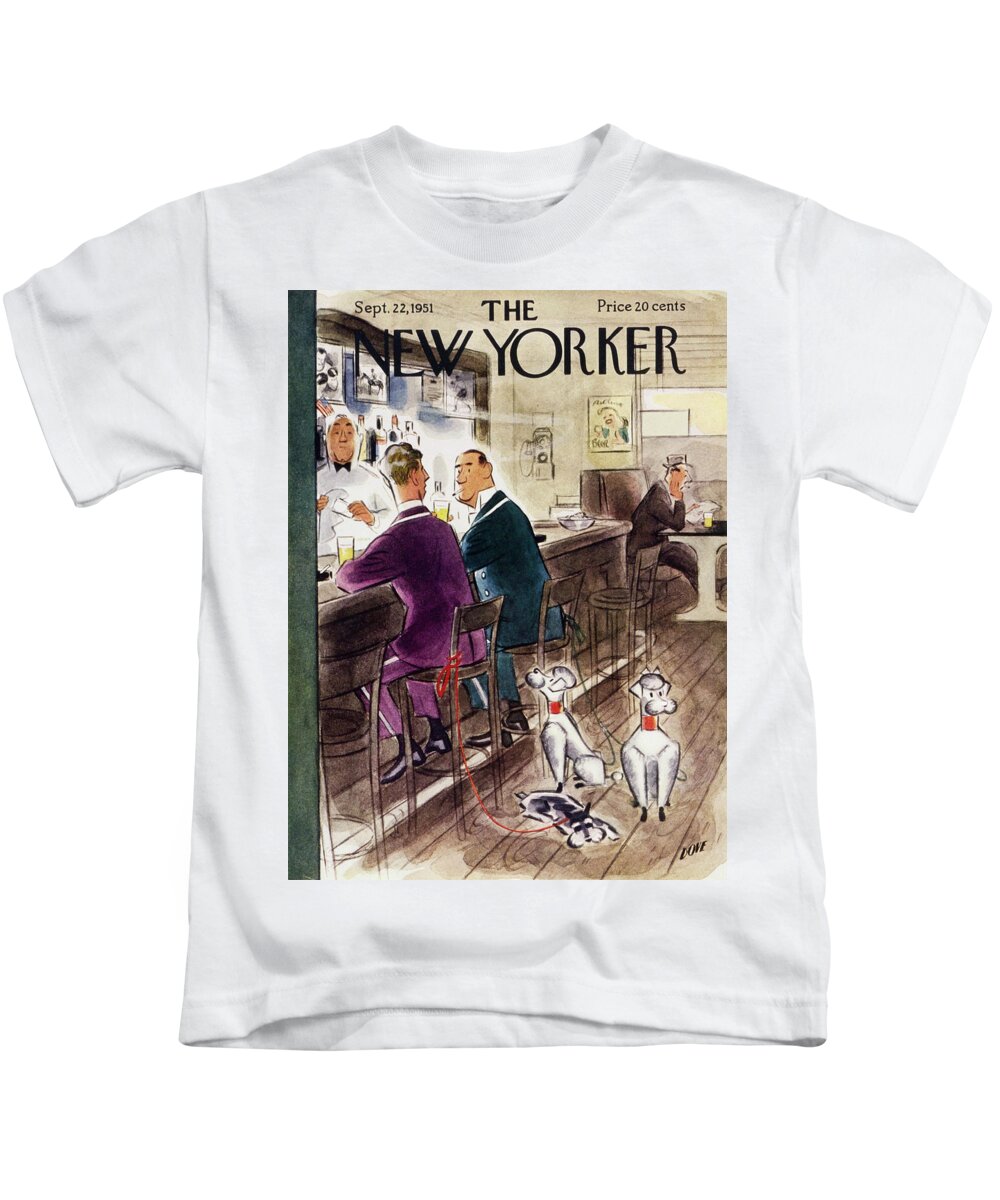 Doormen Kids T-Shirt featuring the painting New Yorker September 22 1951 by Leonard Dove