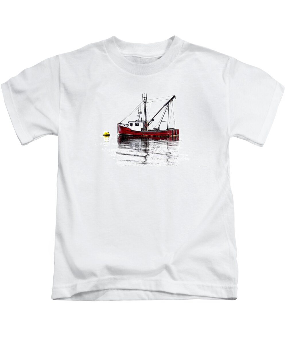 No Name Fishing Boat Kids T-Shirt by Marty Saccone - Pixels