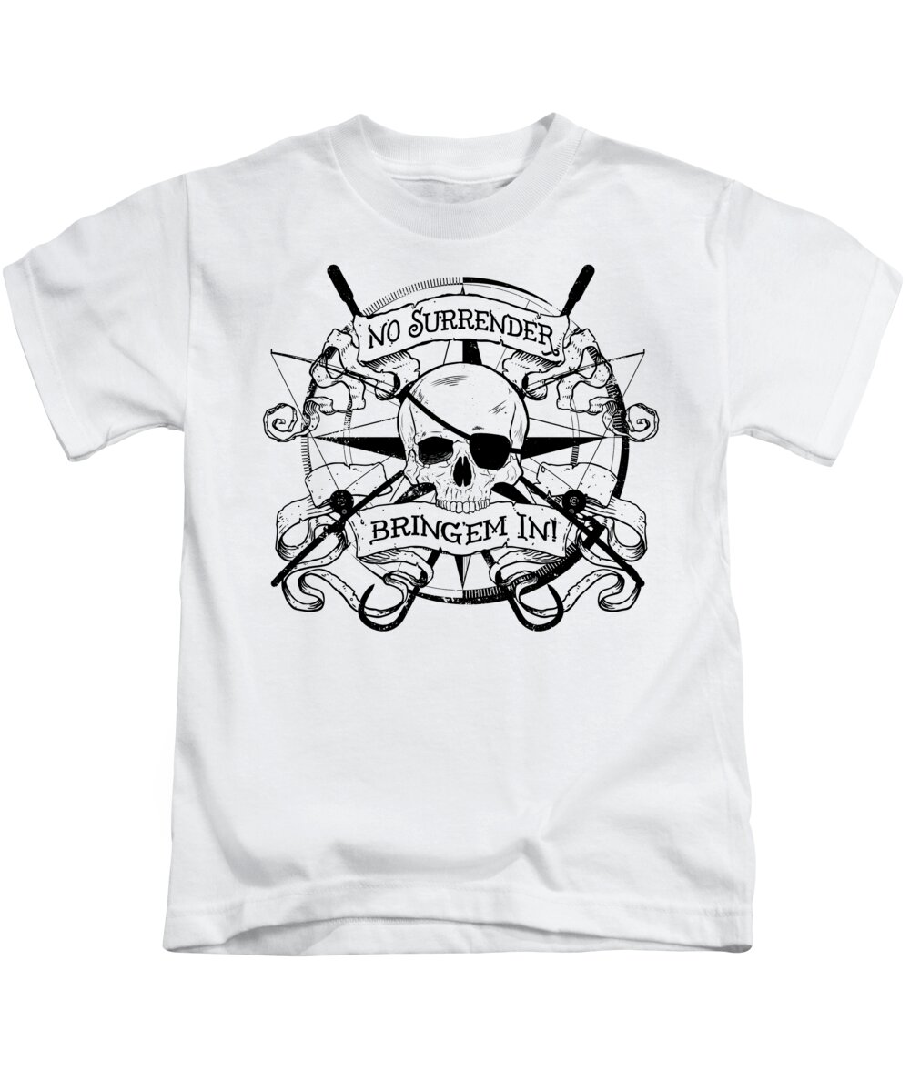 Extreme Fishing Kids T-Shirt featuring the digital art No Surrender - Blackout by Kevin Putman