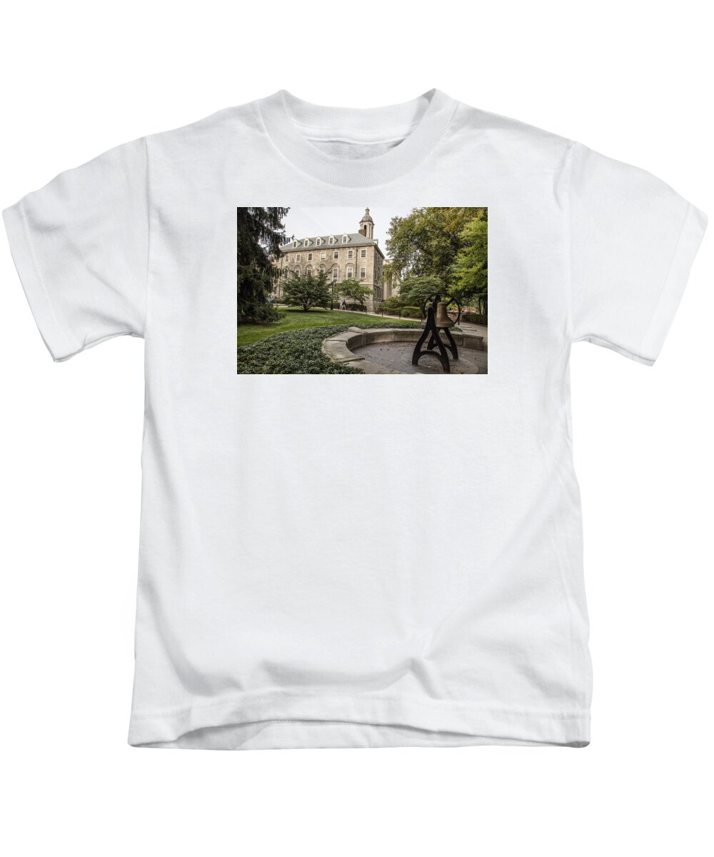 Penn State Kids T-Shirt featuring the photograph Old Main Penn State Bell by John McGraw