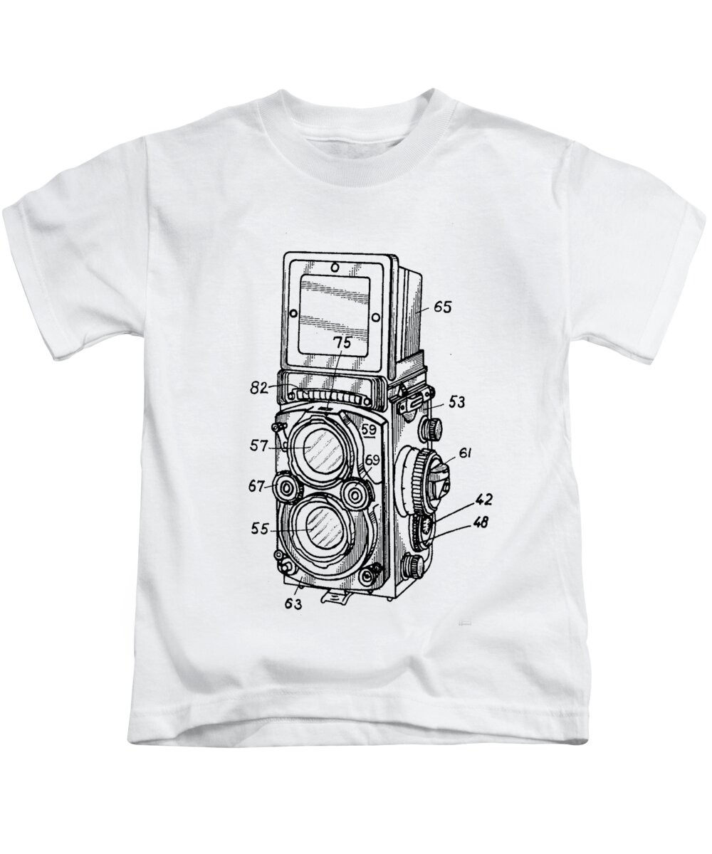 Camera Kids T-Shirt featuring the digital art Old Rollie Vintage Camera T-shirt by Edward Fielding