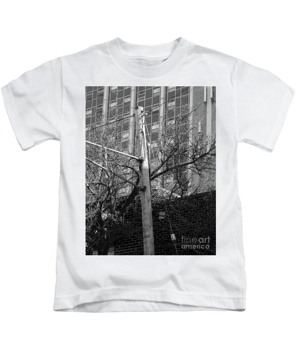 Telephone Pole Kids T-Shirt featuring the digital art Old Telephone Pole by Phil Perkins