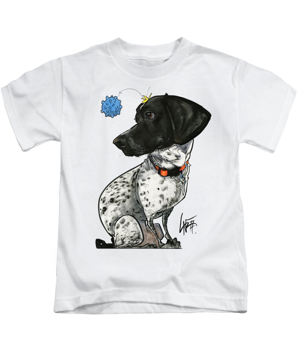 Olivas Kids T-Shirt featuring the drawing Olivas 3871 by Canine Caricatures By John LaFree
