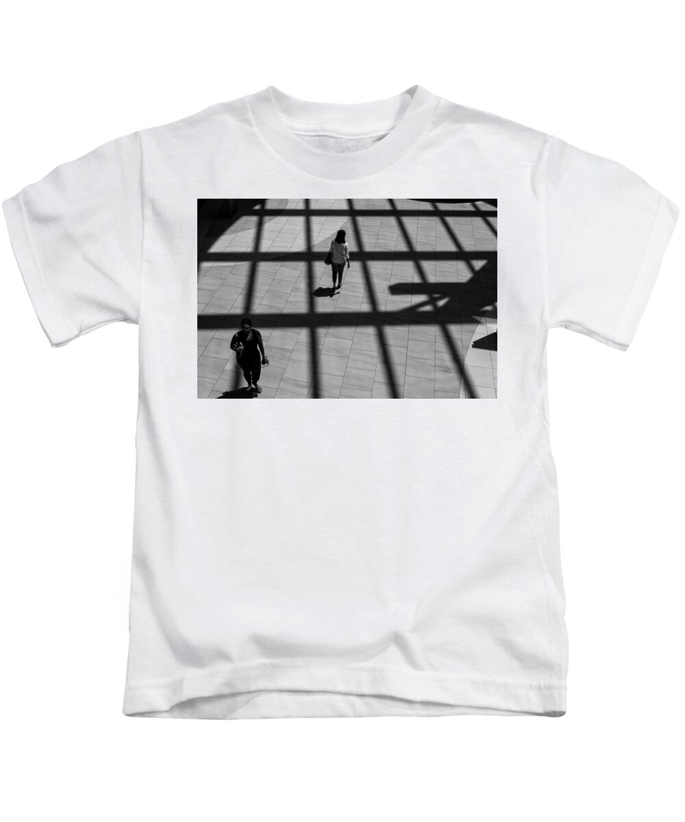 B&w Kids T-Shirt featuring the photograph On the Grid by Eric Lake