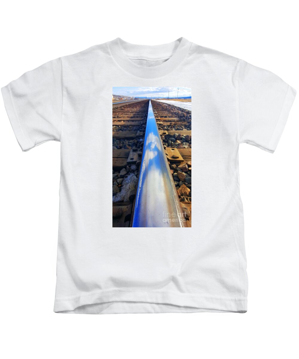 Southwest Landscape Kids T-Shirt featuring the photograph On the rail by Robert WK Clark