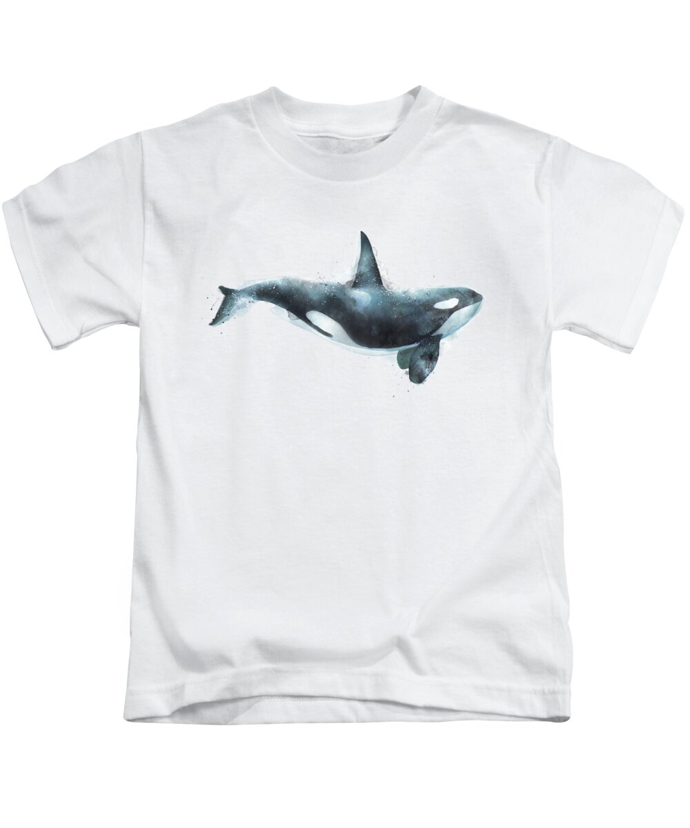 Orca Kids T-Shirt featuring the painting Orca by Amy Hamilton