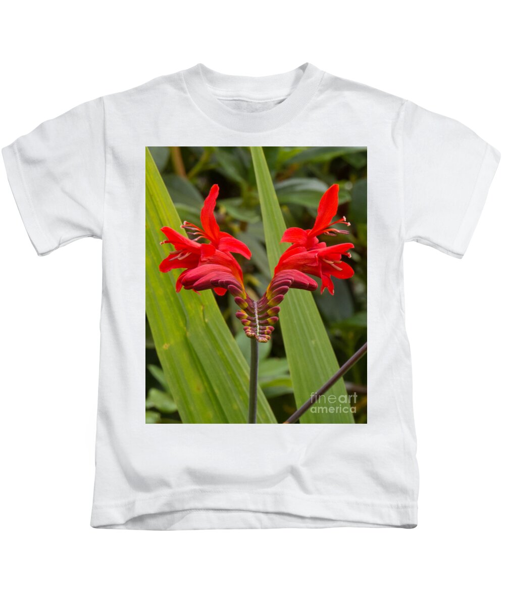 Red Kids T-Shirt featuring the photograph Oregon Flower 1 by Christy Garavetto