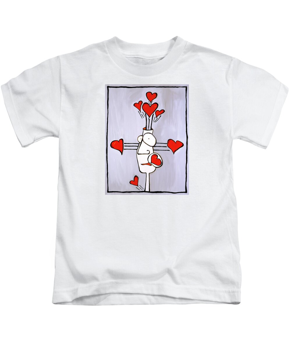 Gallery Kids T-Shirt featuring the painting Overflow by Dar Freeland