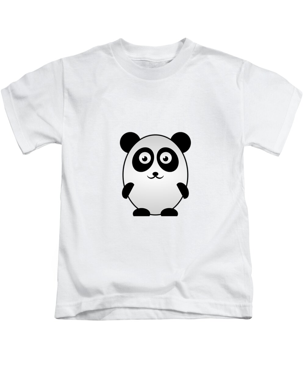 Panda Kids T-Shirt featuring the digital art Panda - Animals - Art for Kids by Anastasiya Malakhova