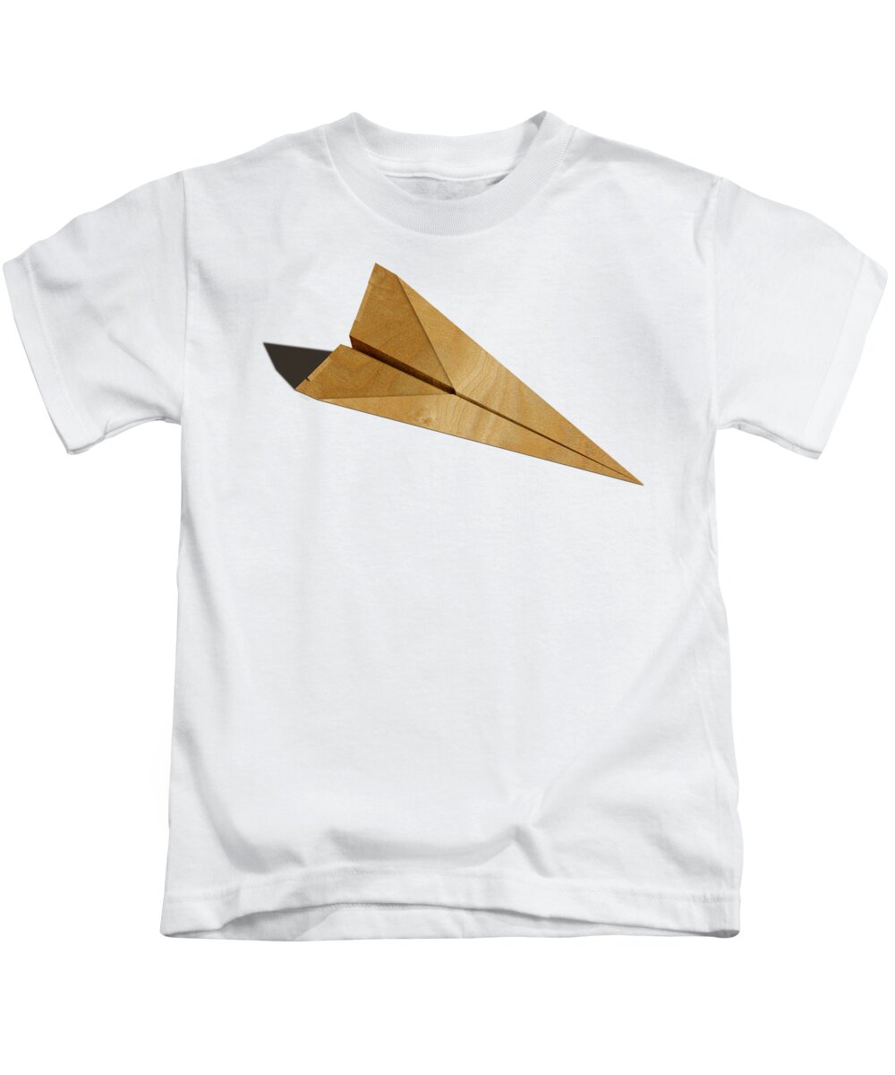 Aircraft Kids T-Shirt featuring the photograph Paper Airplanes of Wood 15 by YoPedro