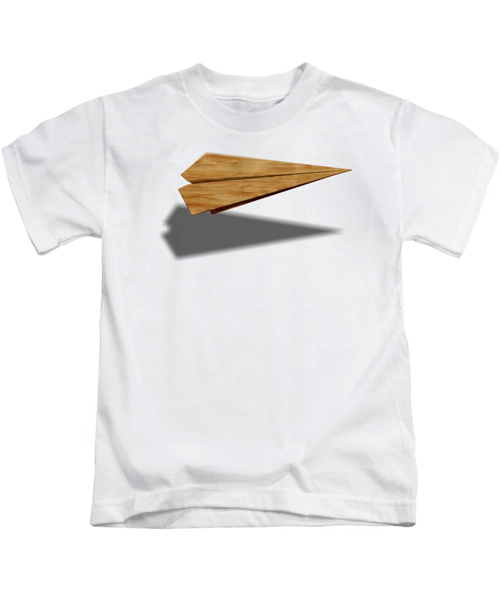 Aircraft Kids T-Shirt featuring the photograph Paper Airplanes of Wood 9 by YoPedro