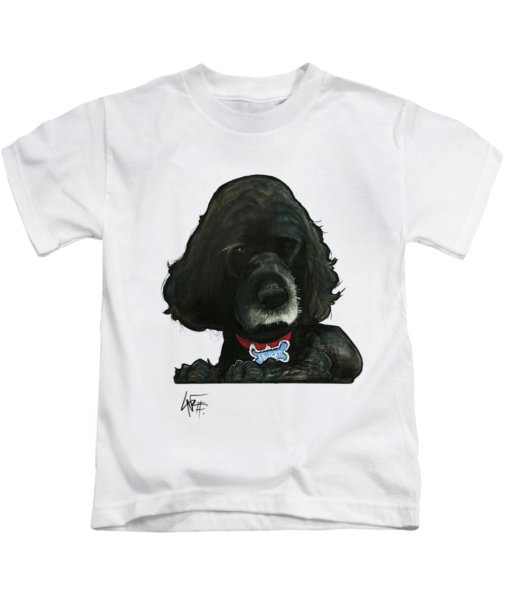 Pet Portrait Kids T-Shirt featuring the drawing Patten 3394 by Canine Caricatures By John LaFree