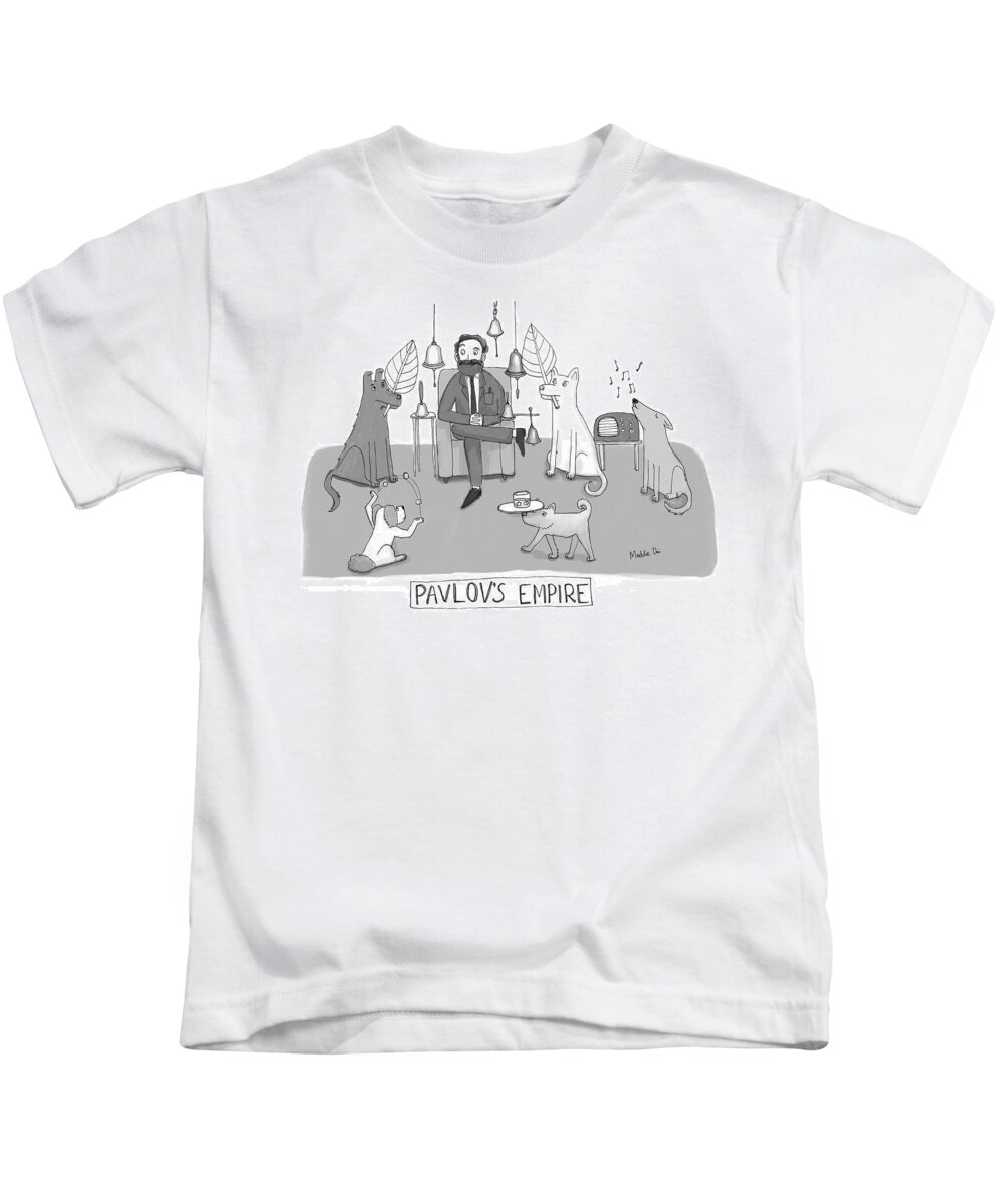 Pavlov's Empire Kids T-Shirt featuring the drawing Pavlovs Empire by Maddie Dai