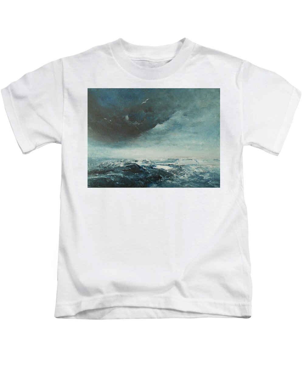 Abstract Kids T-Shirt featuring the painting Peace In The Midst Of The Storm by Jane See
