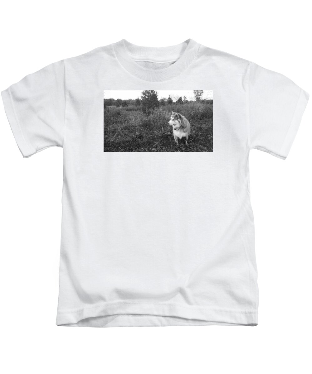 Husky Kids T-Shirt featuring the photograph Pensive Dog by Brad Nellis