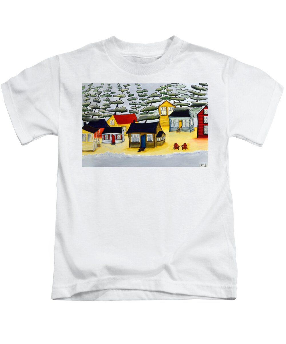 Abstract Kids T-Shirt featuring the painting Pine Cove by Heather Lovat-Fraser