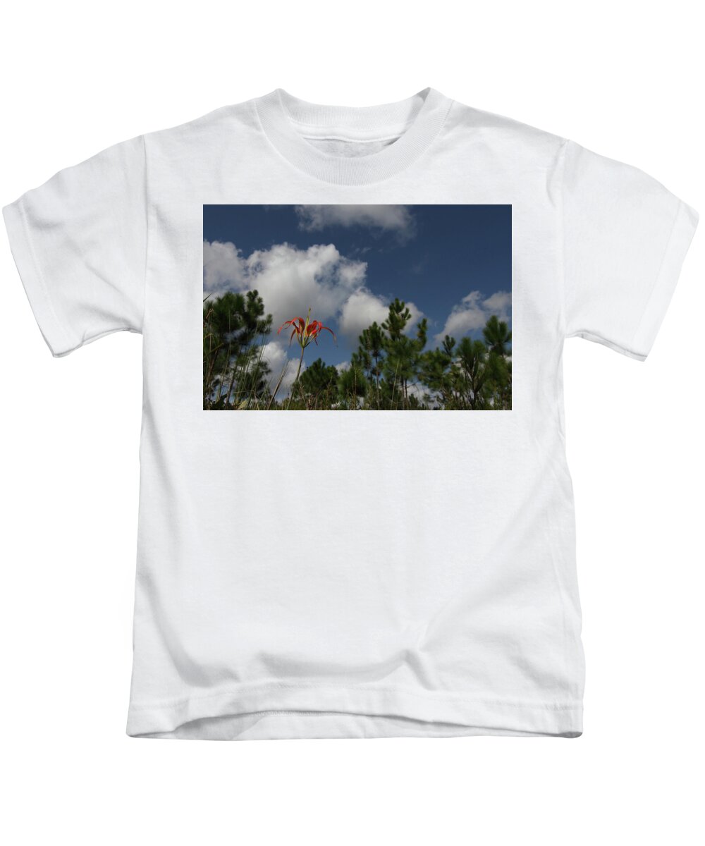 Pine Lily Kids T-Shirt featuring the photograph Pine Lily and Pines by Paul Rebmann