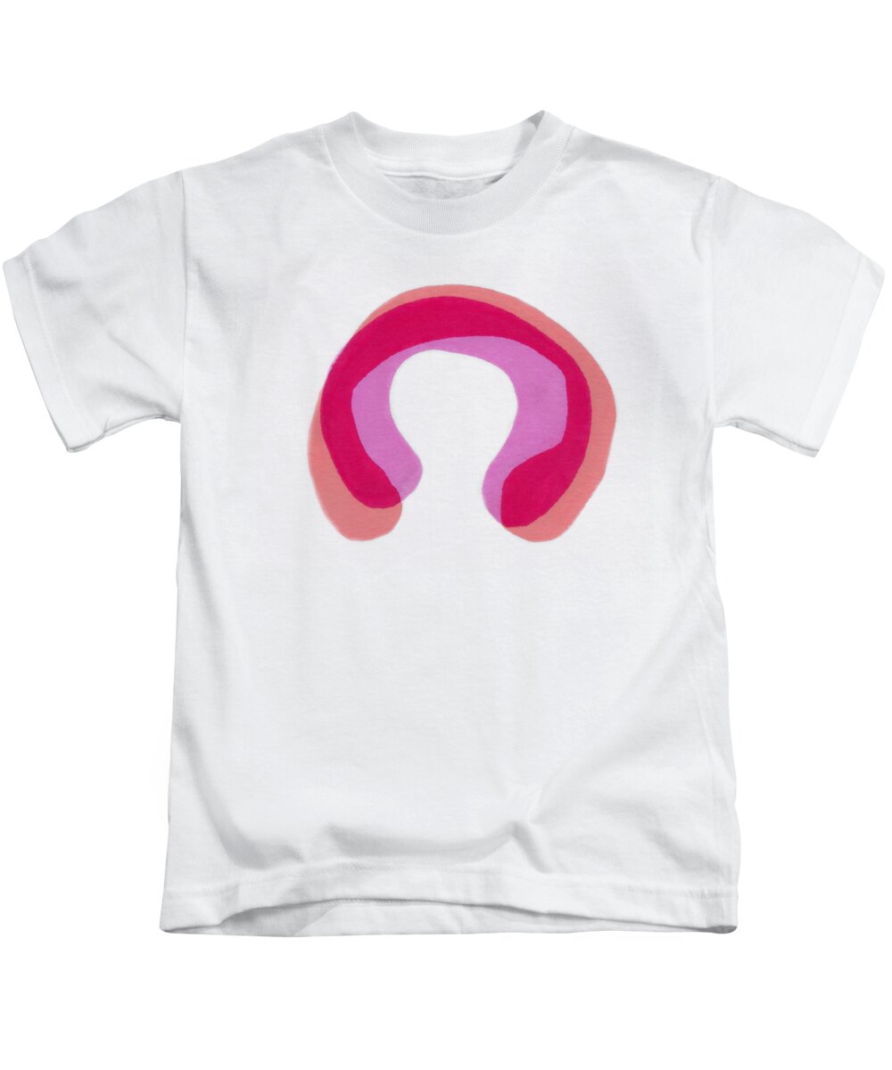 Pink Kids T-Shirt featuring the digital art Pink Study by Michelle Calkins