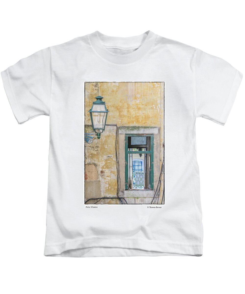 Portugal Kids T-Shirt featuring the photograph Porto Window by R Thomas Berner