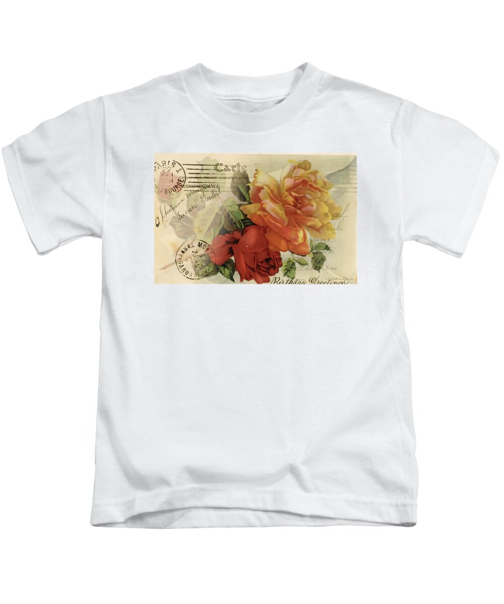 Vintage Flower Kids T-Shirt featuring the digital art Postal by Kim Kent