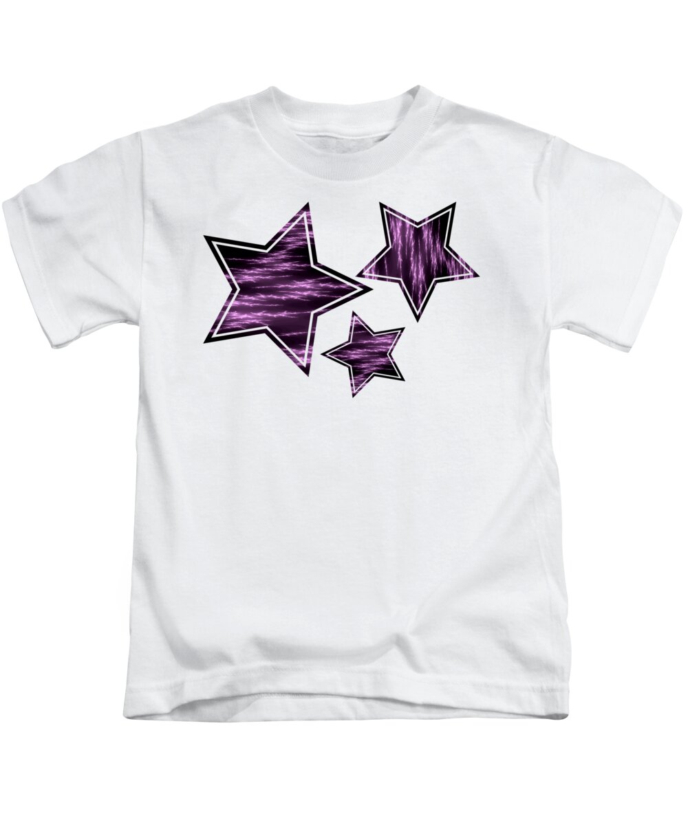 Purple Lightening Kids T-Shirt featuring the digital art Purple Lightening by Becky Herrera