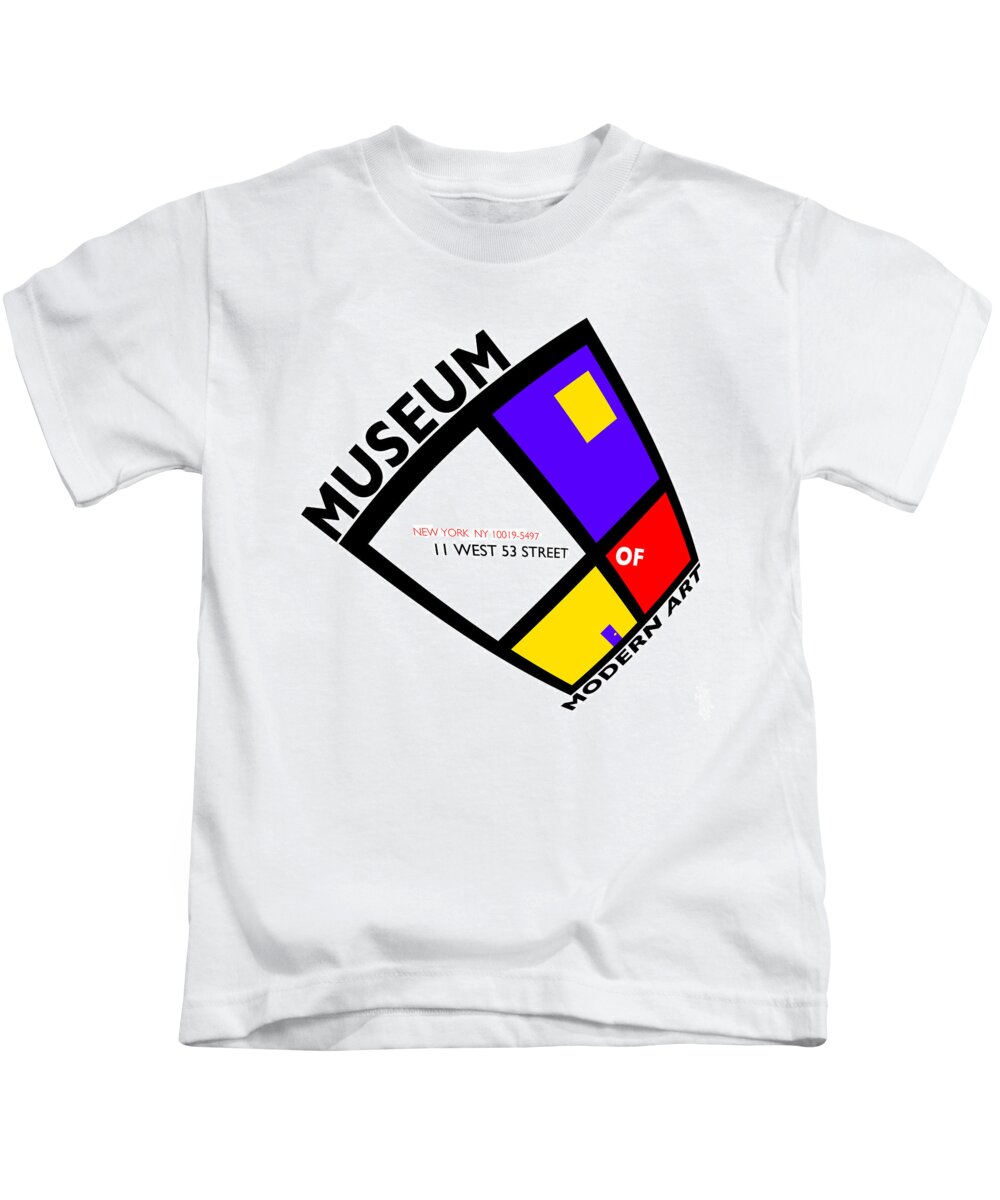 Moma Kids T-Shirt featuring the painting Putting On De Stijl by Charles Stuart