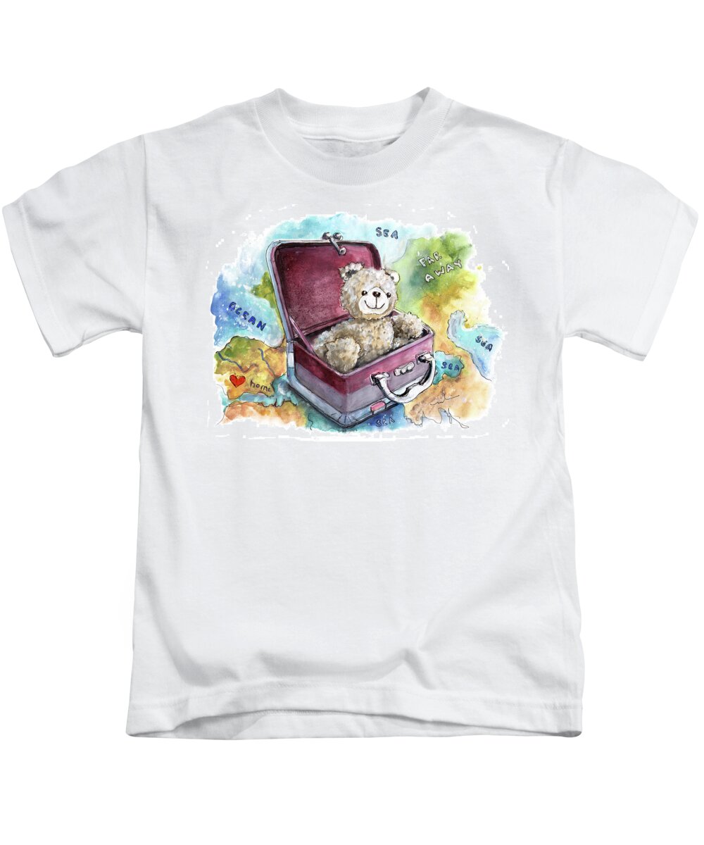 Truffle Mcfurry Kids T-Shirt featuring the painting Ramble The Travel Ted by Miki De Goodaboom