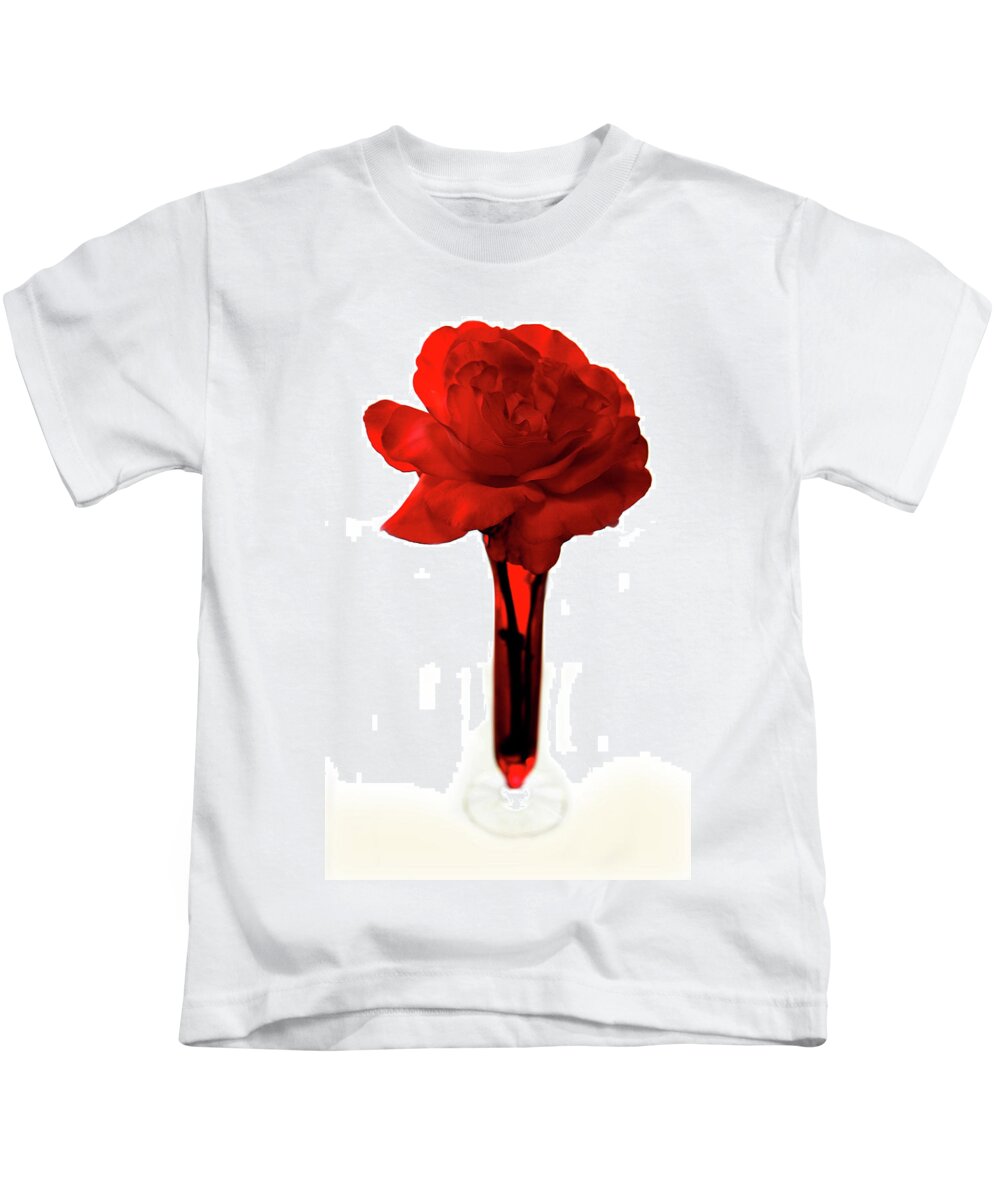 Red Kids T-Shirt featuring the photograph Red Rose by Marilyn Hunt