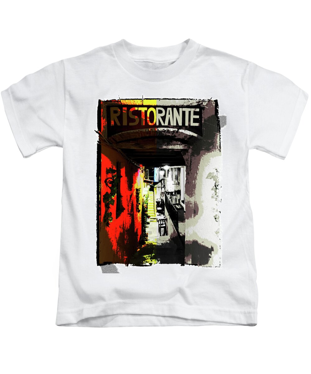 Ristorante Kids T-Shirt featuring the photograph Ristorante by Gabi Hampe