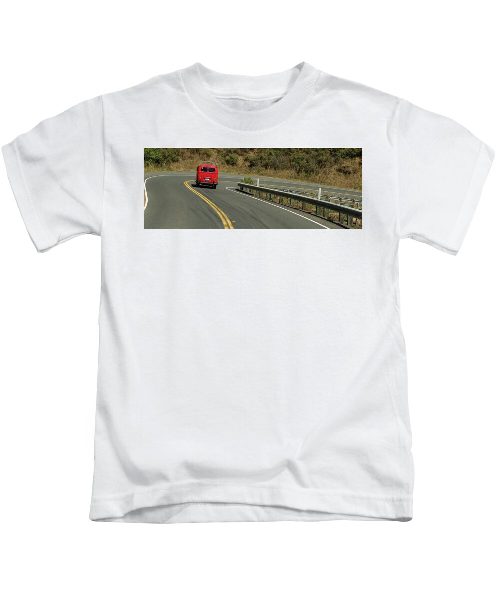 Bus Kids T-Shirt featuring the photograph Ruby on the Road by Richard Kimbrough