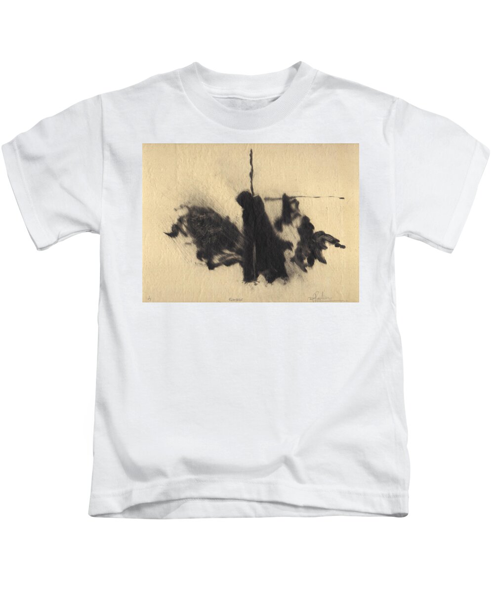 Travelers Kids T-Shirt featuring the painting Rumble by David Ladmore