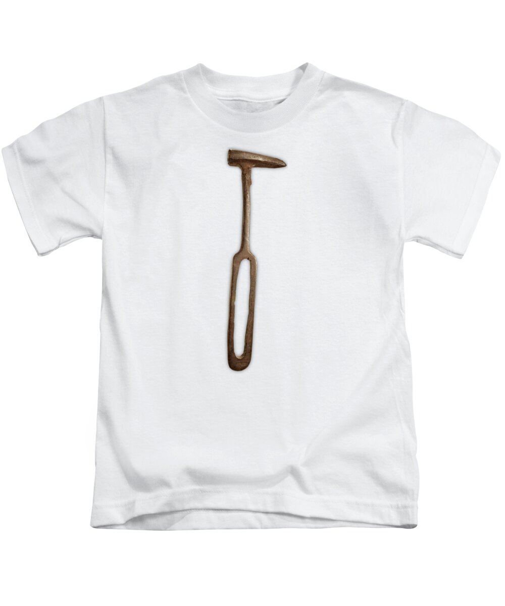 Antique Kids T-Shirt featuring the photograph Rustic Hammer on Color Paper by YoPedro