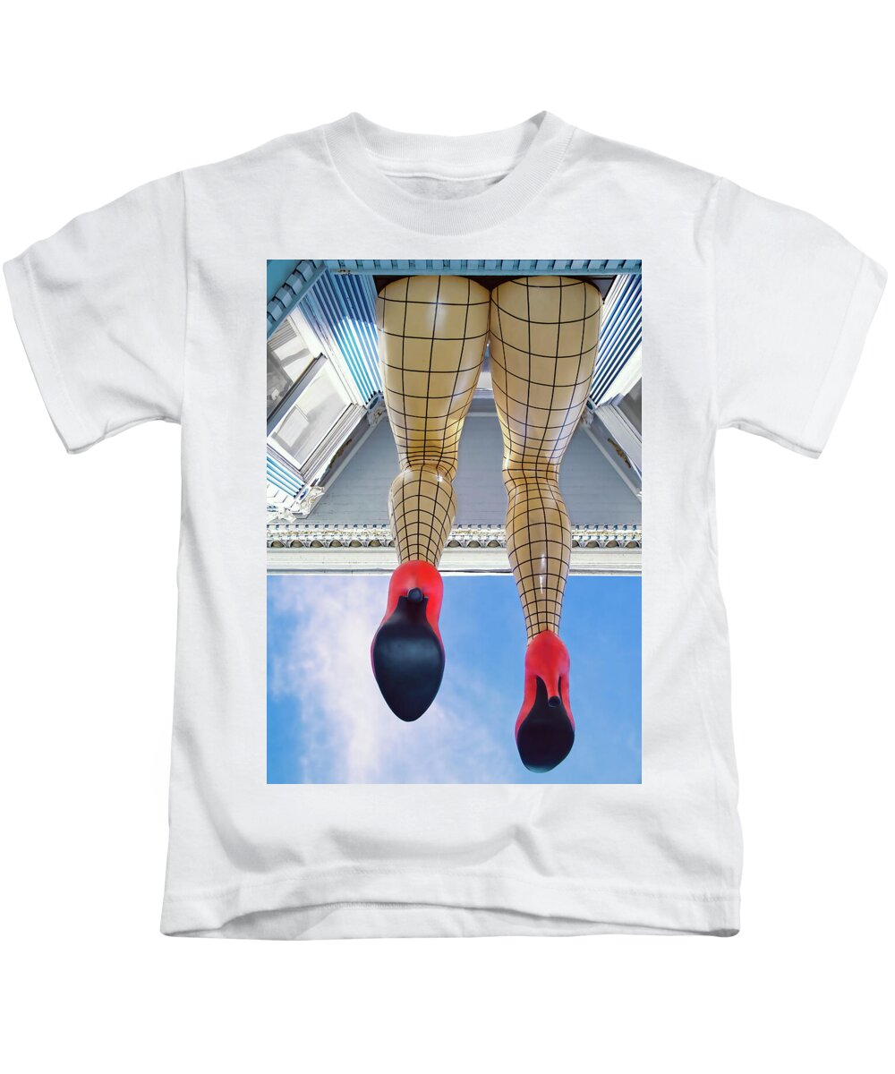 Surrealism Kids T-Shirt featuring the photograph San Francisco Legs - Haight Ashbury by David Smith