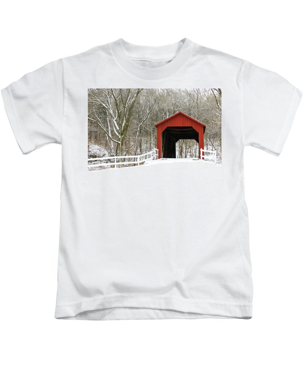 Landscape Kids T-Shirt featuring the photograph Sandy Creek Covered Bridge by Holly Ross