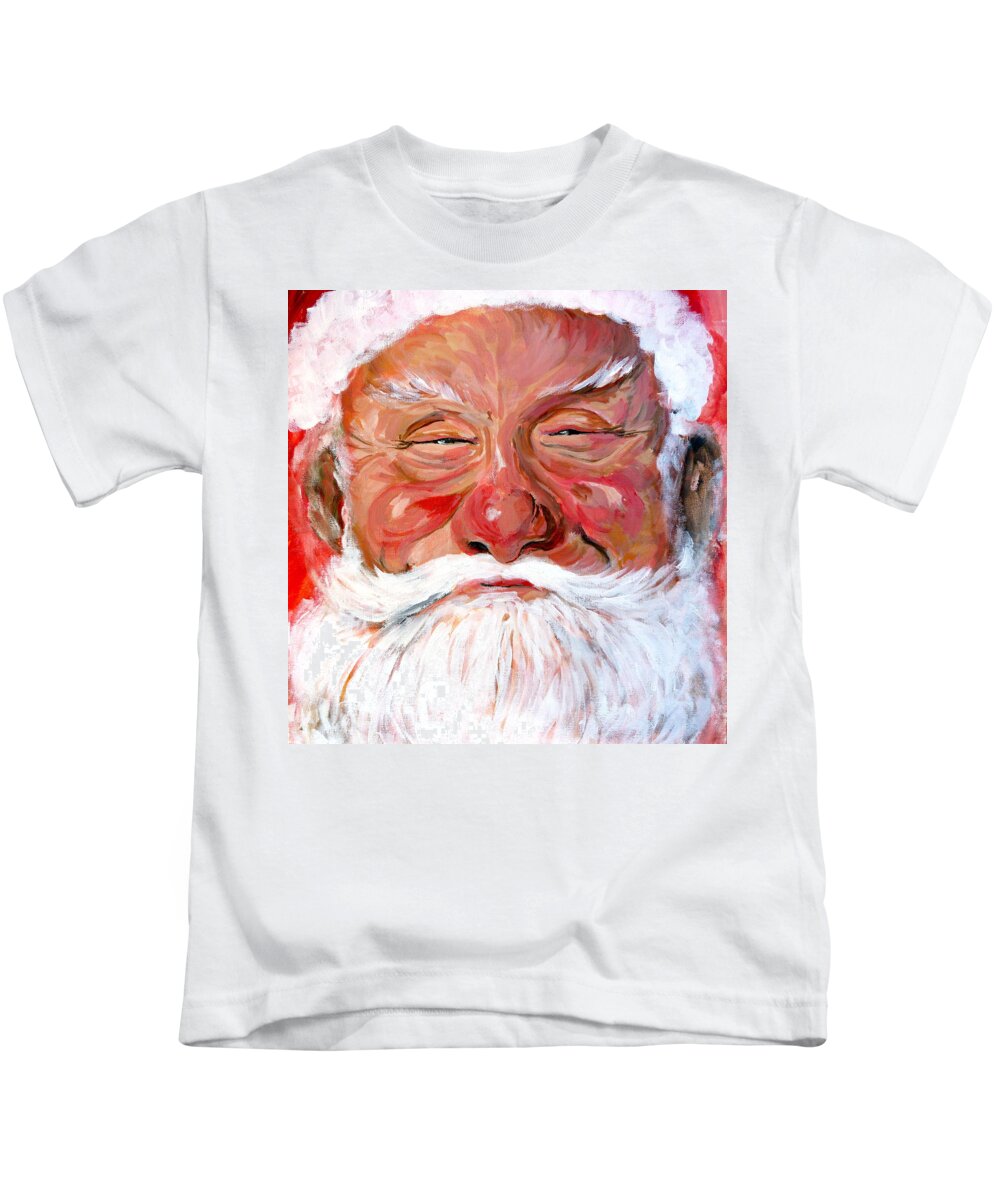 Santa Kids T-Shirt featuring the painting Santa Claus by Tom Roderick