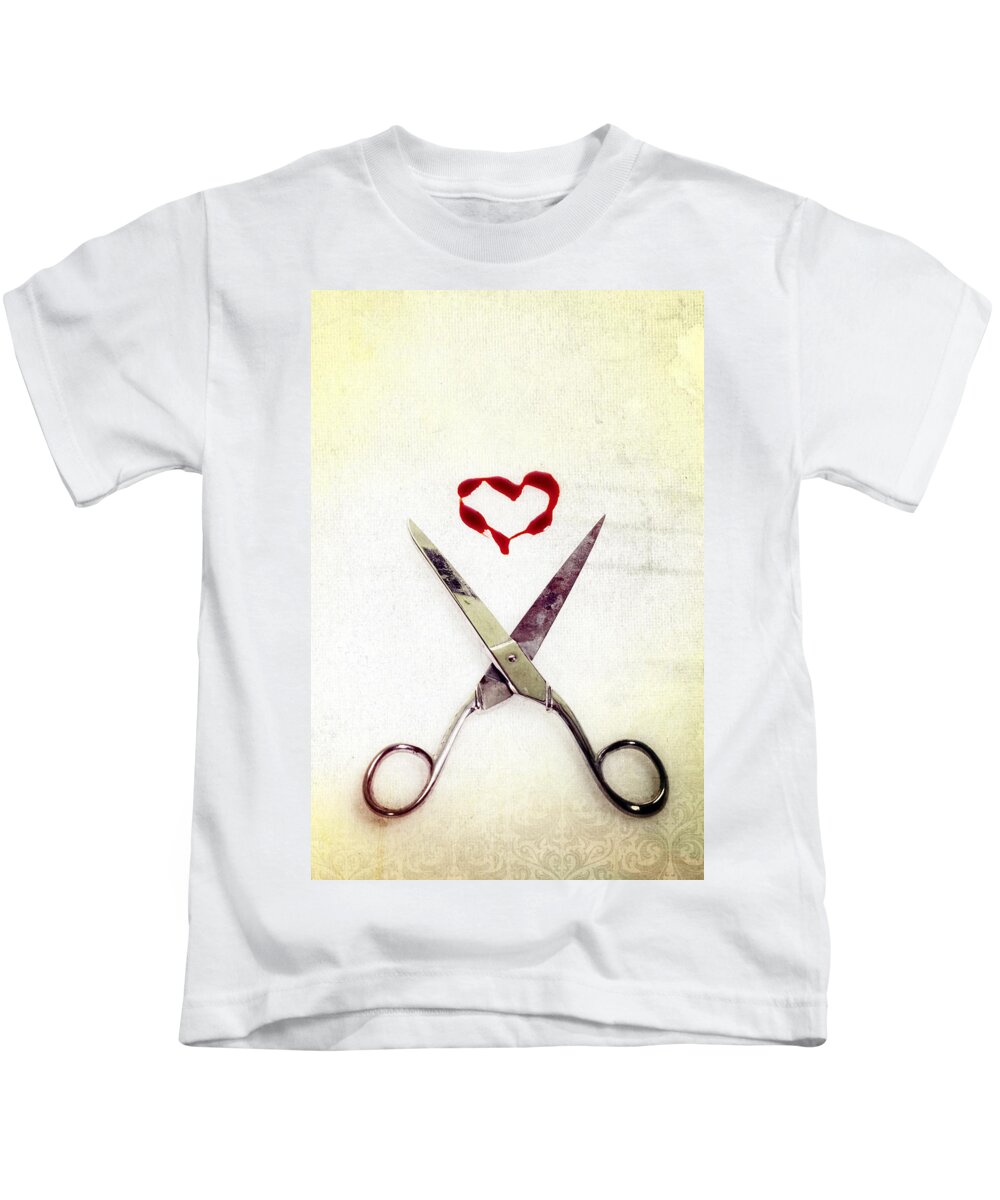Scissors Kids T-Shirt featuring the photograph Scissors And Heart by Joana Kruse
