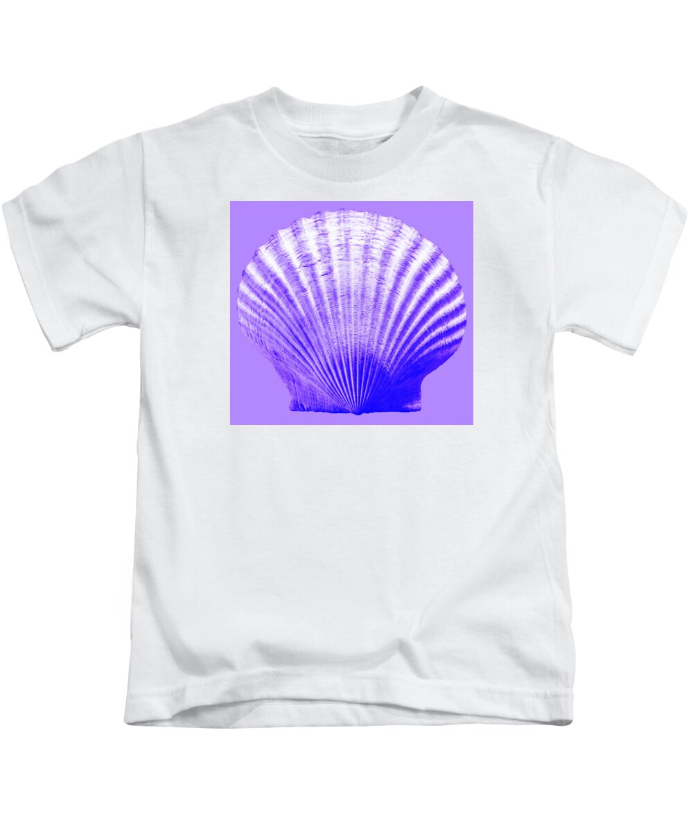 Sea Kids T-Shirt featuring the photograph Sea Shell-purple by WAZgriffin Digital