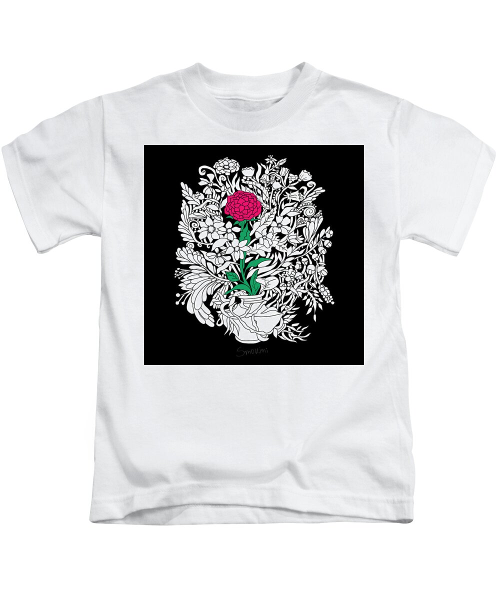 Flowers Kids T-Shirt featuring the digital art See only me by Smokini Graphics