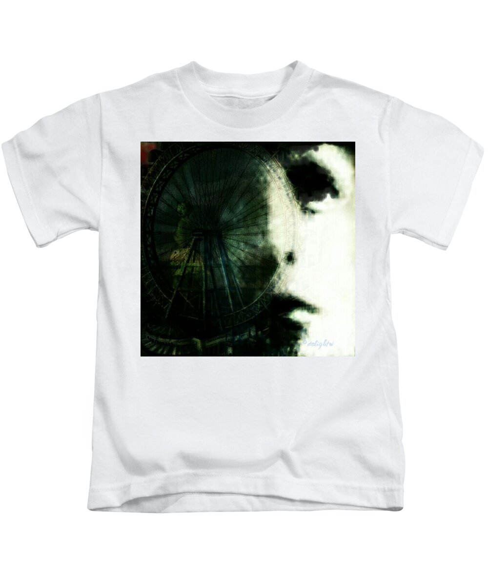 Dark Art Kids T-Shirt featuring the digital art She could never understand,but she didn't try either by Delight Worthyn