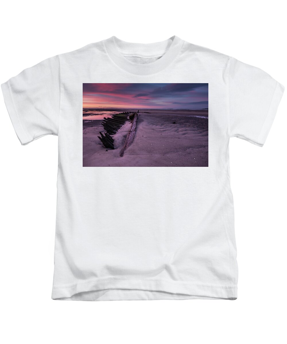 Maine Kids T-Shirt featuring the photograph Shipwreck Sunrise by Colin Chase