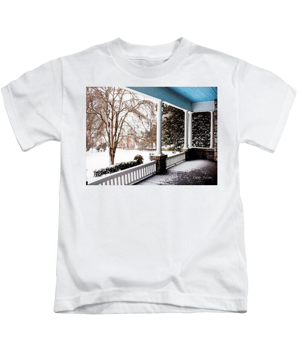 Porch Kids T-Shirt featuring the photograph Side Porch by Randy Sylvia