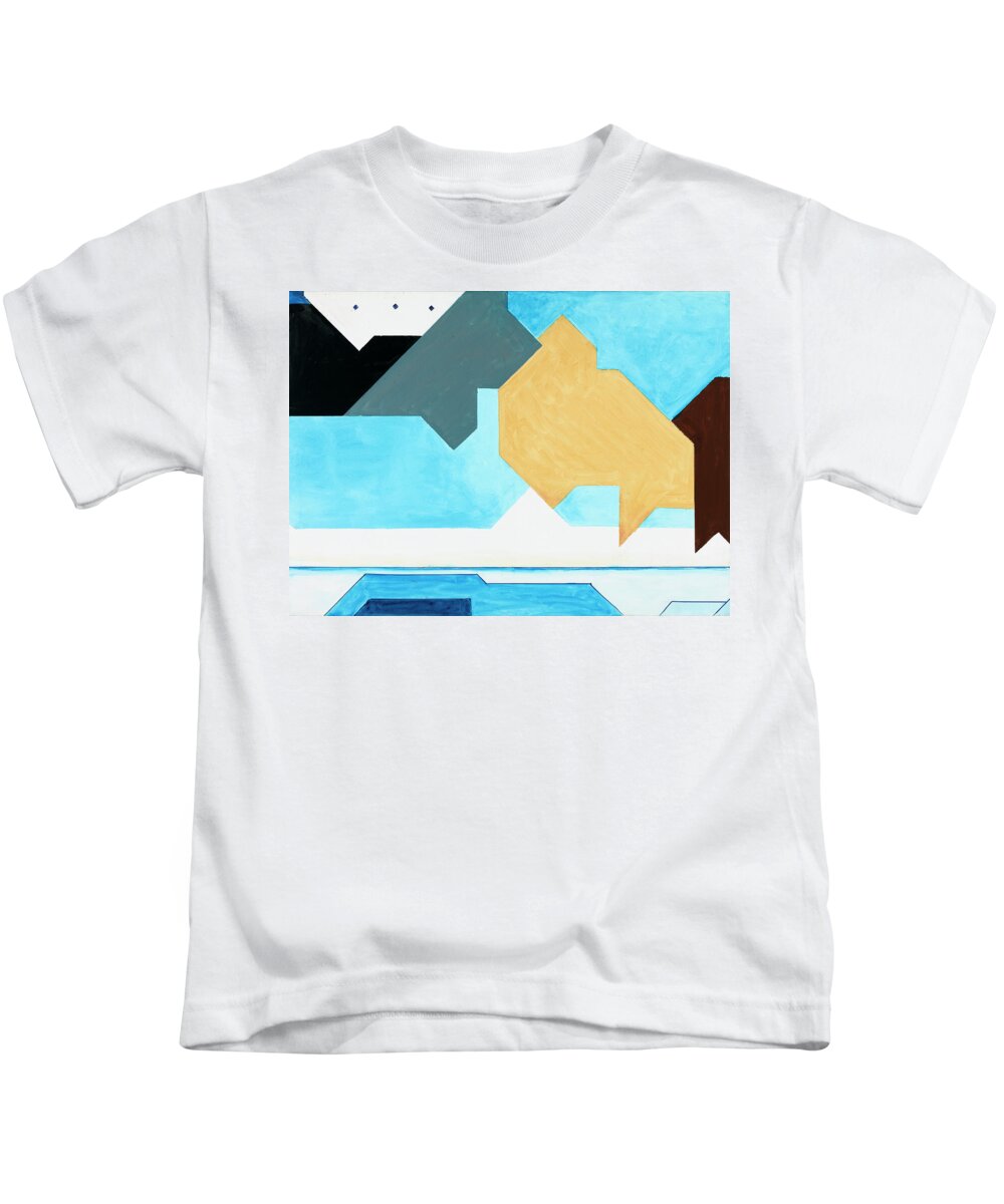 Abstract Kids T-Shirt featuring the painting Sinfonia del cielo e del mare - Part 2 by Willy Wiedmann