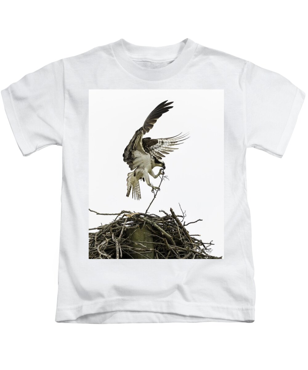 Osprey Kids T-Shirt featuring the photograph Sky Ballet by Everet Regal