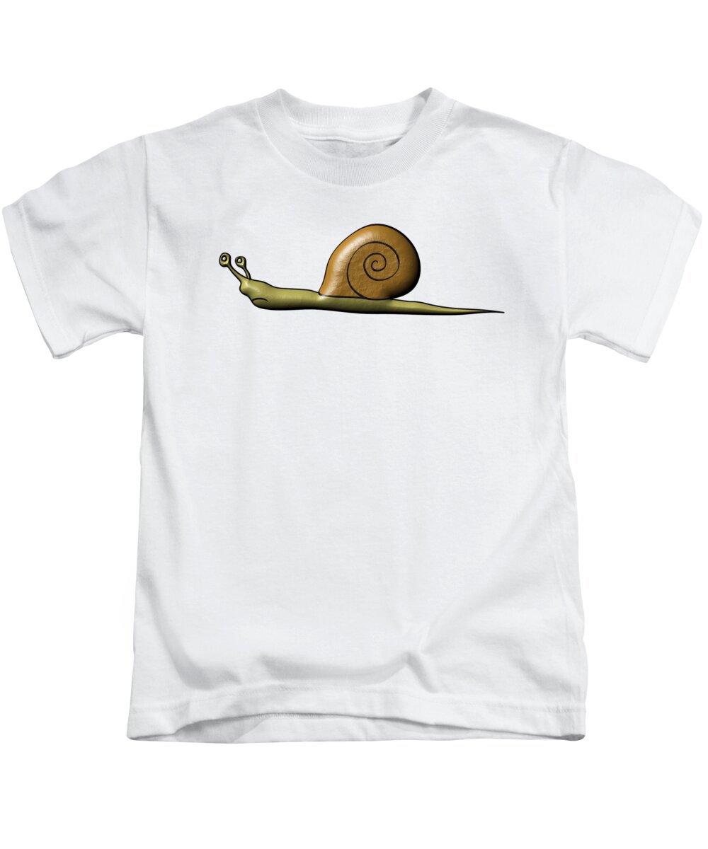 Animal Kids T-Shirt featuring the digital art Snail by Michal Boubin