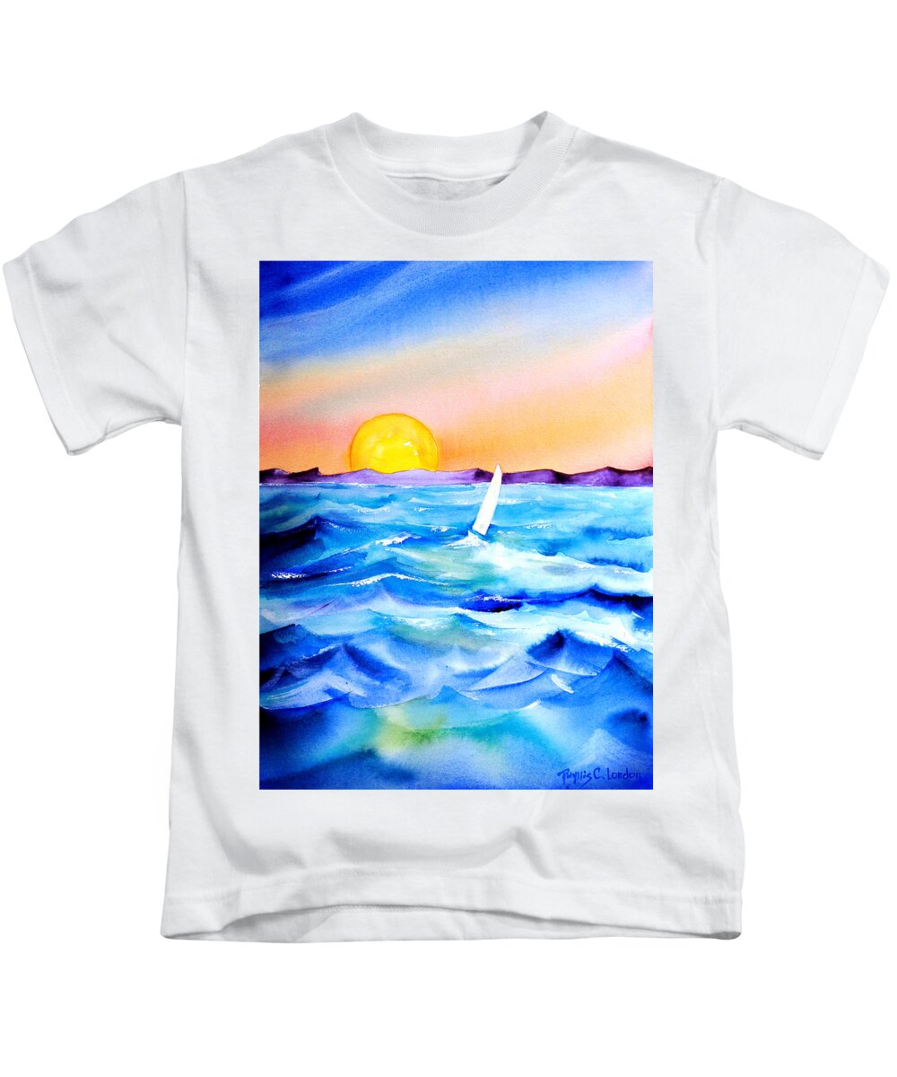 Key West Kids T-Shirt featuring the painting Sol Searching by Phyllis London