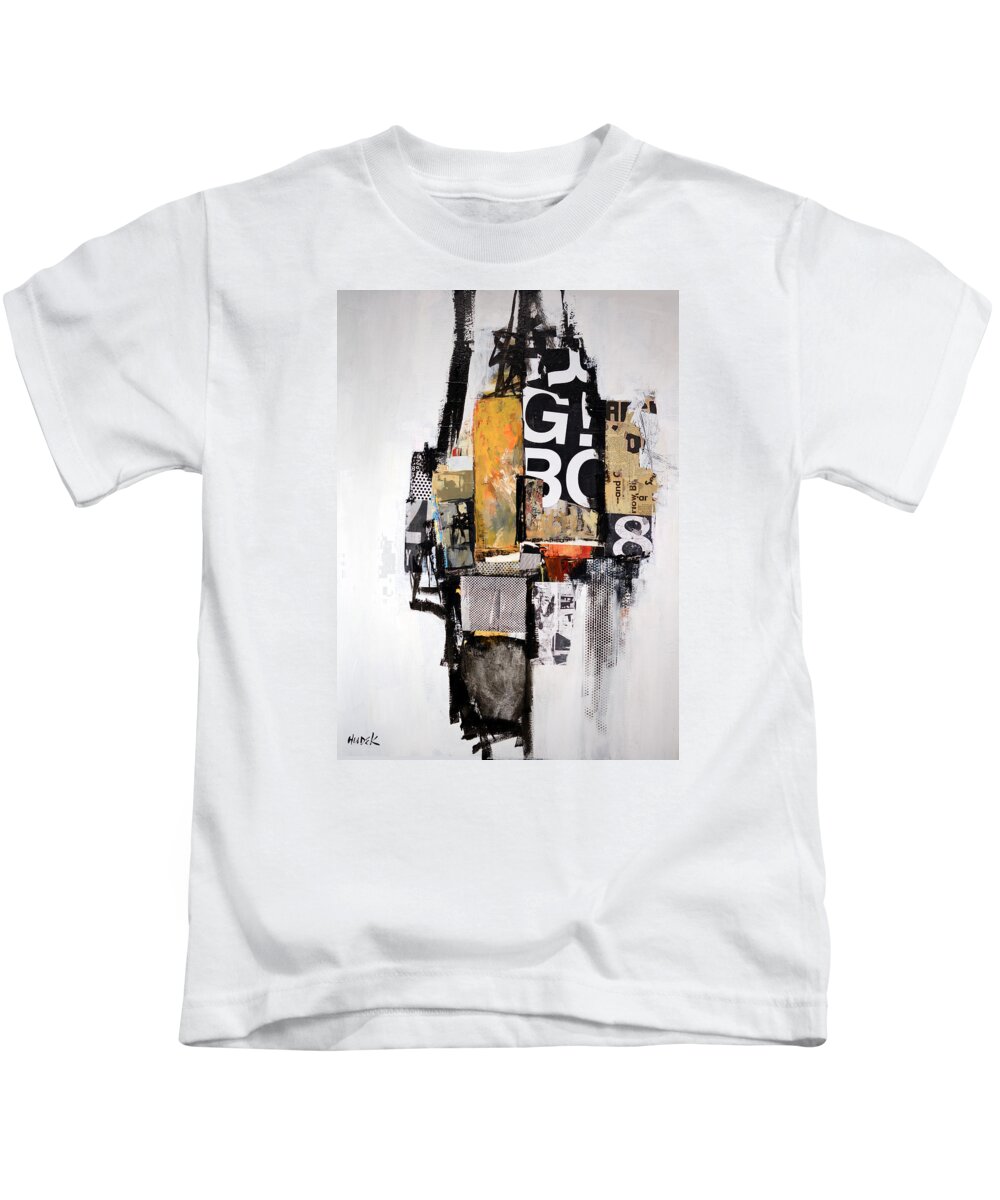 Mixed Media Abstract Kids T-Shirt featuring the painting Something Like Reality by James Hudek