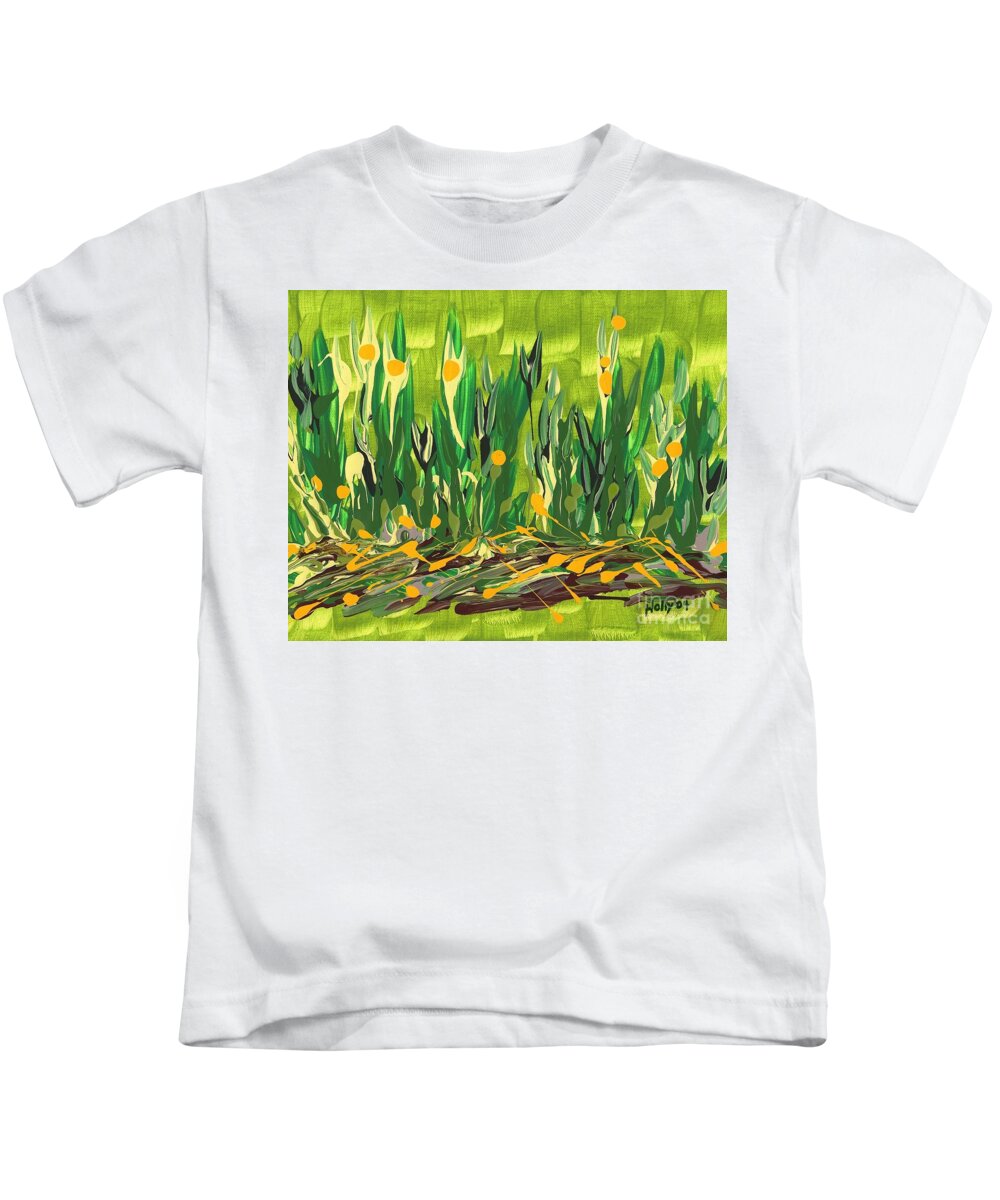 Flowers Kids T-Shirt featuring the painting Spring Garden by Holly Carmichael