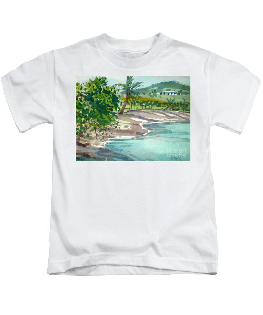 St. Croix Kids T-Shirt featuring the painting St. Croix Beach by Donald Maier