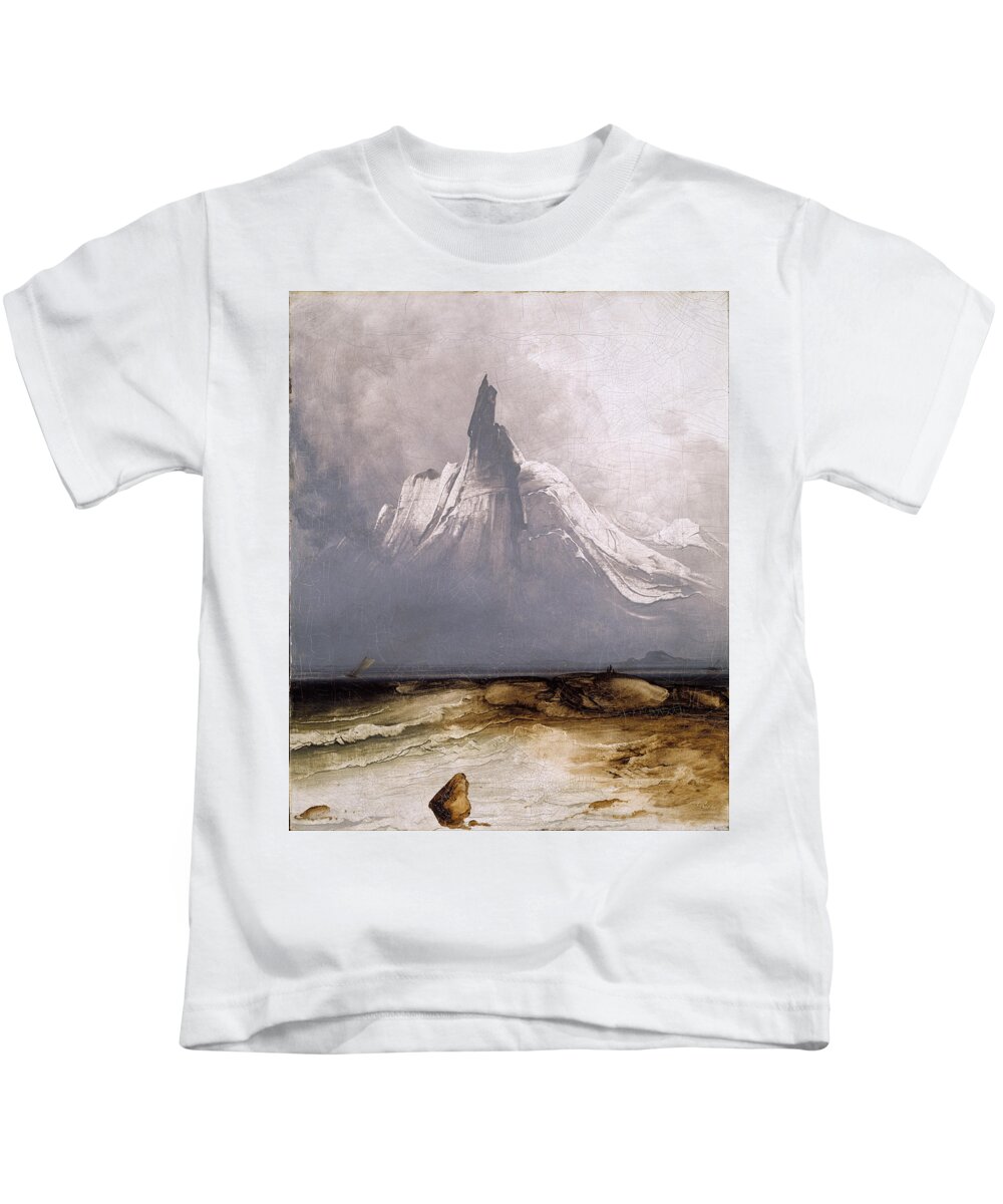 Peder Balke - Stetind In Fog Kids T-Shirt featuring the painting Stetind in Fog by Celestial Images